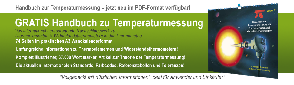 Gratis Handbuch zu Temperaturmessung (Thermoelementen und Pt100 fuehler)